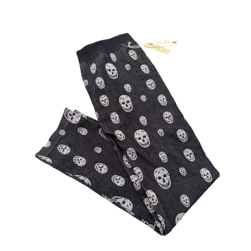 Poof! Womens Skull Print Seamless Leggings Halloween Gothic‎ Punk Size L/14